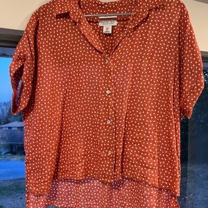 Polk Dot Linen Button Down